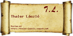 Thaler László névjegykártya