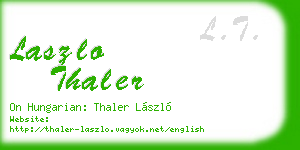 laszlo thaler business card