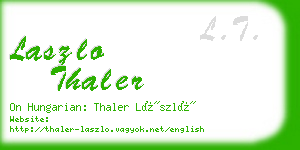 laszlo thaler business card